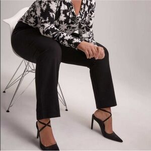 Penningtons Curvy Black Cotton Stretch Dress Pants Trousers Office Work size 18